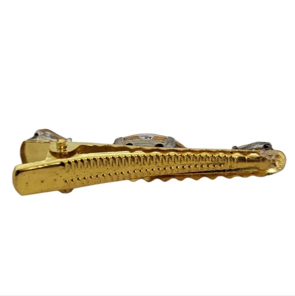 Gold Plated Marquise Crystal Hair Barrette
